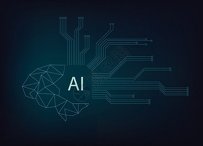 渐变背景下具有现代电路技术的 AI 大脑电路数据机器人知识神经工程编程网络学习科学图片