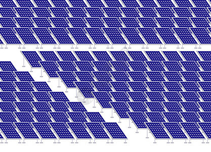 太阳能电池板在太阳能农场排成一排以提供可再生能源阳光车站环境技术活力蓝色太阳生态光伏细胞图片