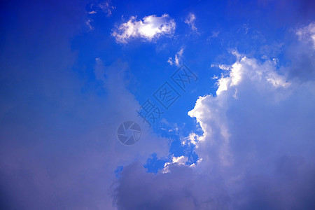 太阳光照耀在天堂蓝天的背面上宗教射线蓝色晴天上帝气氛戏剧性云景天空阳光图片