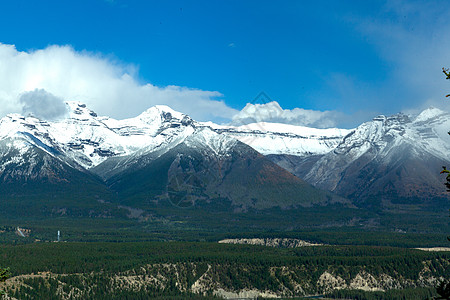 加拿大班夫国家公园雪峰和诺奎山图片