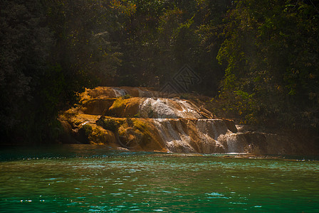 Agua Azul 恰帕斯 Palenque 墨西哥公园自然丛林情调天堂瀑布旅游植被荒野风景图片