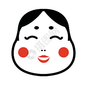 日本 okame 面具卡通它制作图案纪念品狐狸插图节日节日舞载体艺术流行音乐上帝财富图片