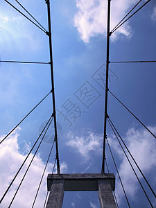 旧风格悬停桥螺栓蓝色电缆坚果螺丝运输天空图片