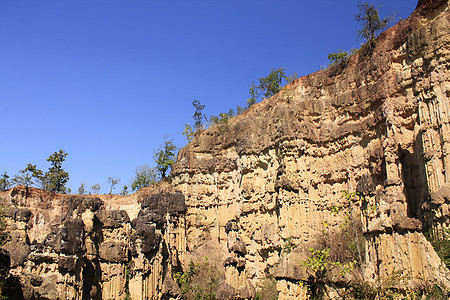 自然界中发现的土柱森林石头悬崖黏土侵蚀环境砂岩公园峡谷旅行图片