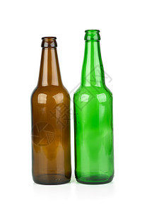 绿色和棕色啤酒瓶酒精瓶子啤酒玻璃饮料回收图片