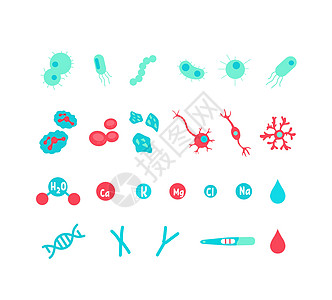 微生物学平面颜色矢量对象 se图片