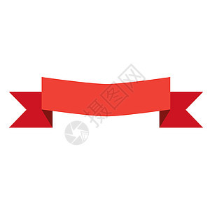 红色横幅丝带和白色背景上的标签 红旗肋骨图片