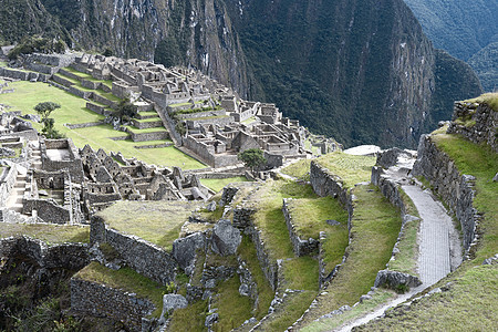 古老的Inca城市马丘皮丘之景图片