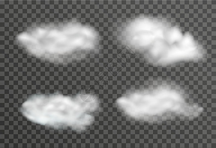 云设置在透明背景 3d 写实风格上 它制作图案矢量图片