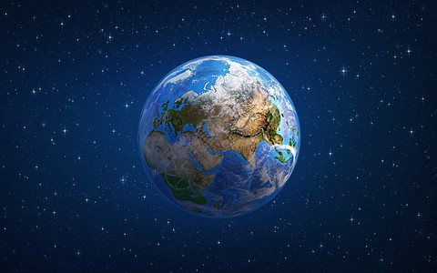行星地球 从太空看欧洲和亚洲图片
