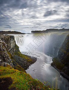 位于冰岛Fjolum河Jokulsa的Detifos瀑布图片