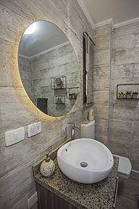 豪华公寓内厕所内部设计设计奢华反射开关展示厅插头排水家具装饰镜子橱柜图片
