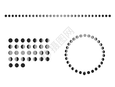 月相矢量方案 循环周期日历 阴历线 黑色空间 插图图形月球灰色新月圆圈行星科学天空月亮圆形图片