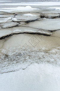 Dnieper河上的冰质和雪图片