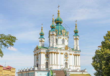 基辅教堂天空绿色大教堂建筑学教会血统宗教蓝色旅行旅游图片