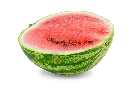 半西瓜白色水果条纹种子红色食物绿色图片