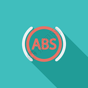 ABS平面单图标传感器网络汽车注意力按钮蓝色警告橙子故障插图图片