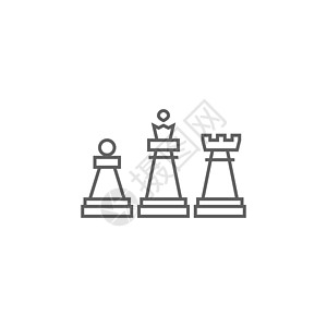国际象棋相关矢量细线图标游戏数字闲暇竞赛挑战战略比赛城堡信息智力图片