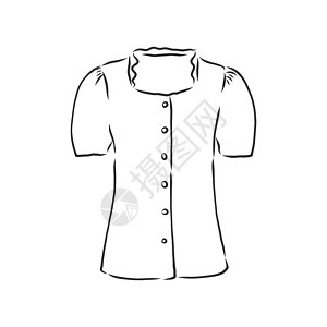 妇女衬衫 衬衫 矢量草图插图 包括商业衣服纺织品按钮袖子艺术绘画衣柜女士服装图片