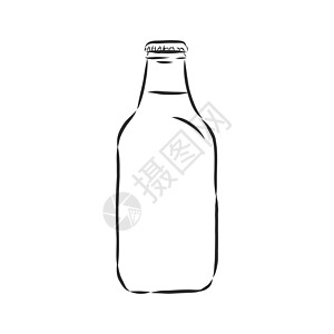 瓶 孤立在白色背景上的素描风格矢量图 玻璃瓶 容器 矢量素描图酒精精神酒吧团体菜单艺术饮料餐厅绘画玻璃图片