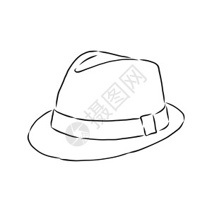 帽子矢量插图草图模板 帽子 矢量素描图文化造型头饰戏服牛仔涂鸦毡帽绘画衣服纺织品图片
