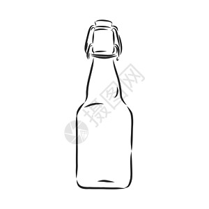 瓶 孤立在白色背景上的素描风格矢量图 玻璃瓶 容器 矢量素描图团体卡通片菜单酒吧标签插图液体酒精瓶子饮料图片