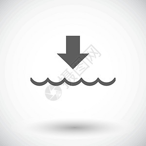 添加单个图标冲浪气候海浪液体海洋绘画低潮插图背景图片