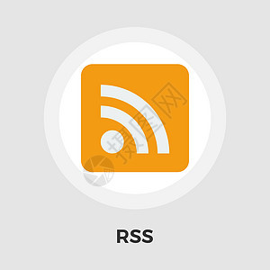 Rss 平面图标网络艺术界面渠道广播橙子通讯全球导航按钮图片
