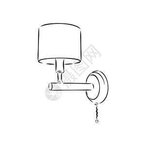 壁灯 涂鸦和素描风格中的矢量概念 用于打印图标和徽标创意的手绘插图标识夹子灯泡明信片卡通片家具墨水金属雕刻灯笼图片