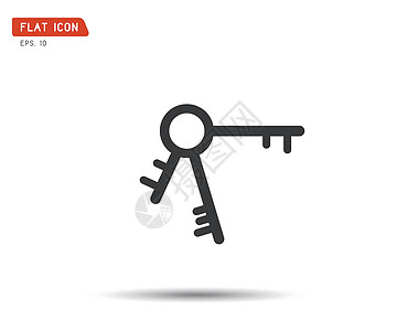 钥匙图标 flatlogo 经典风格矢量它制作图案秘密商业网络密码插图安全按钮白色阴影用户图片