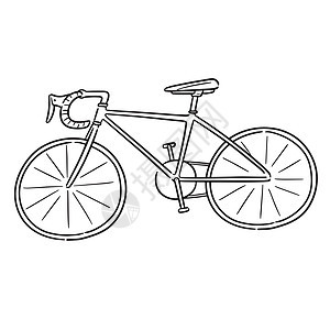 自行车素描线条绘画装饰夹子踏板涂鸦旅行车轮草图图片
