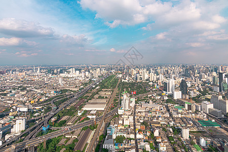 曼谷有高速公路和交通的市风景场景旅游天线市中心车辆摩天大楼城市运输旅行天空图片