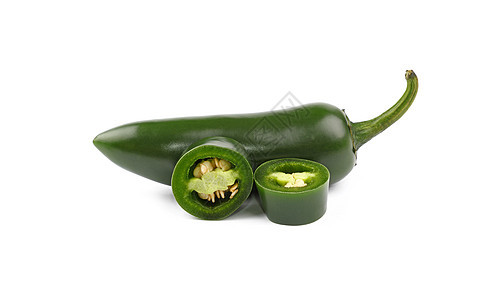 特写一个被隔离的绿色辣椒美食烹饪白色种子香料蔬菜胡椒团体食物图片