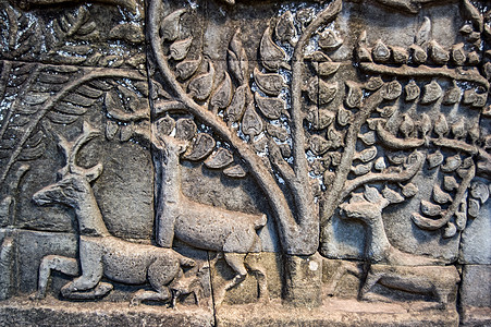 古代高棉鹿雕刻图片