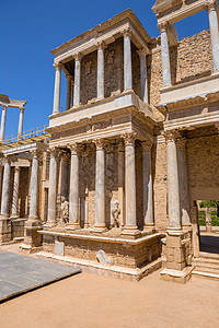 梅里达罗马剧院考古学纪念碑废墟古董历史性观光旅行建筑学地标旅游图片