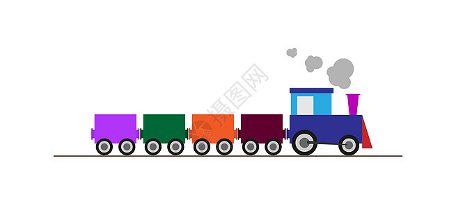有汽车和机车的颜色儿童火车插图孩子们航班路线草图窗户轿跑车手绘交通运输图片