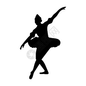 在剪影跳舞的芭蕾舞演员在姿势或 positio塑料优美风格舞蹈家装饰独奏者女性加工设计师灵活性图片