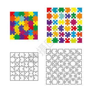 用于制作面板拼图的马赛克元素集马赛克控制板插图手绘草图图片