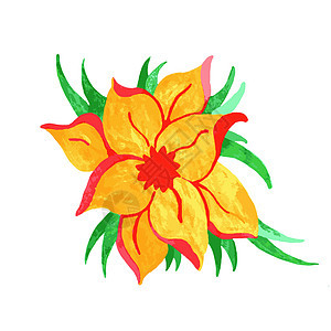 水彩色彩抽象花卉图案简单设计图片