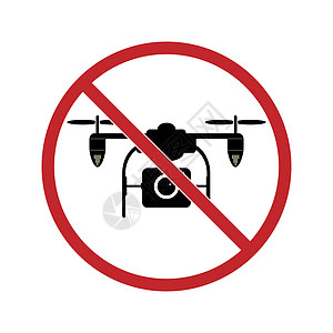 标志禁止使用四轴飞行器 简单的形象航班手绘禁令草图插图图片