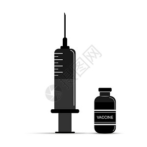 医用注射器和疫苗瓶简单设计背景图片