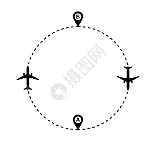 飞机从a点到B点的航线路线全体飞机场航空小路机场航班高度课程指针图片