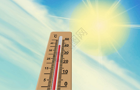 太阳和温度计 气温超过40度季节阳光程序天气反气旋环境气候风景天空气候变化图片