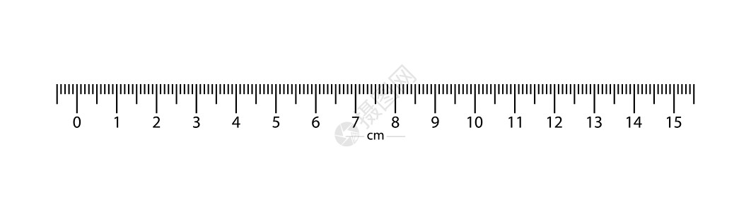 距离秤顶部 15 厘米的真实标尺  1 等分图片