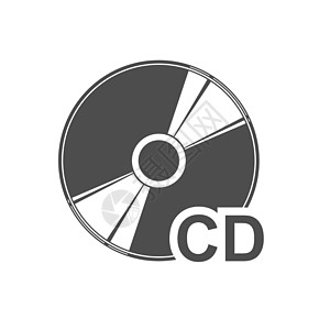 用于设计和装饰的简单平面 CD 光盘图标图片