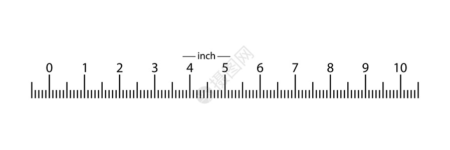 距离刻度底部位置 10 英寸的真实标尺  1天背景图片