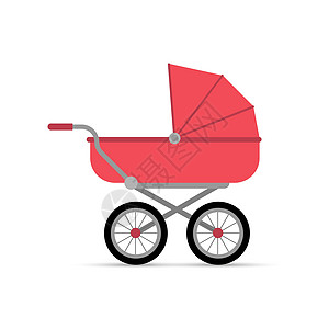 适合婴儿的婴儿车 简单的平面设计图片