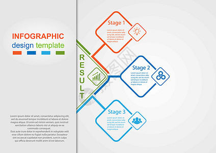 信息图表设计模板 商业成功的三个步骤推介会数据活动领导训练竞选营销数字行动书签背景图片