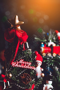 圣诞首页圣诞节背景 配有装饰和木制礼品盒节日卡片分支机构问候语红色礼物背景