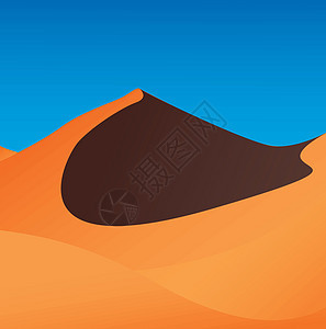 沙漠背景与文本空间矢量它制作图案土地干旱沙丘海浪蓝色场景阴影插图旅行国家图片